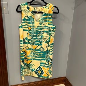 Ayreh dress teal/yellow NWT size L